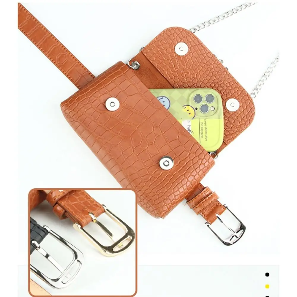 Ins الكورية نمط المرأة الخصر حقيبة انفصال محفظة حزام المغلف الخصر حقيبة بولي بلون بلون المرأة حقيبة بحزام المرأة