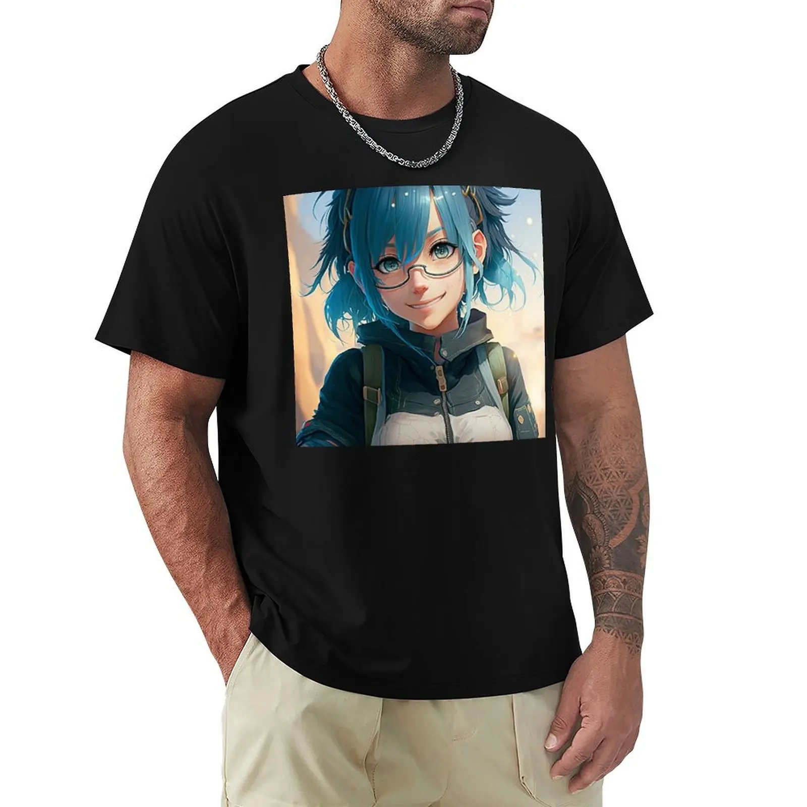 

The cutie with blue hair T-Shirt clothes anime shirt mens vintage t shirts