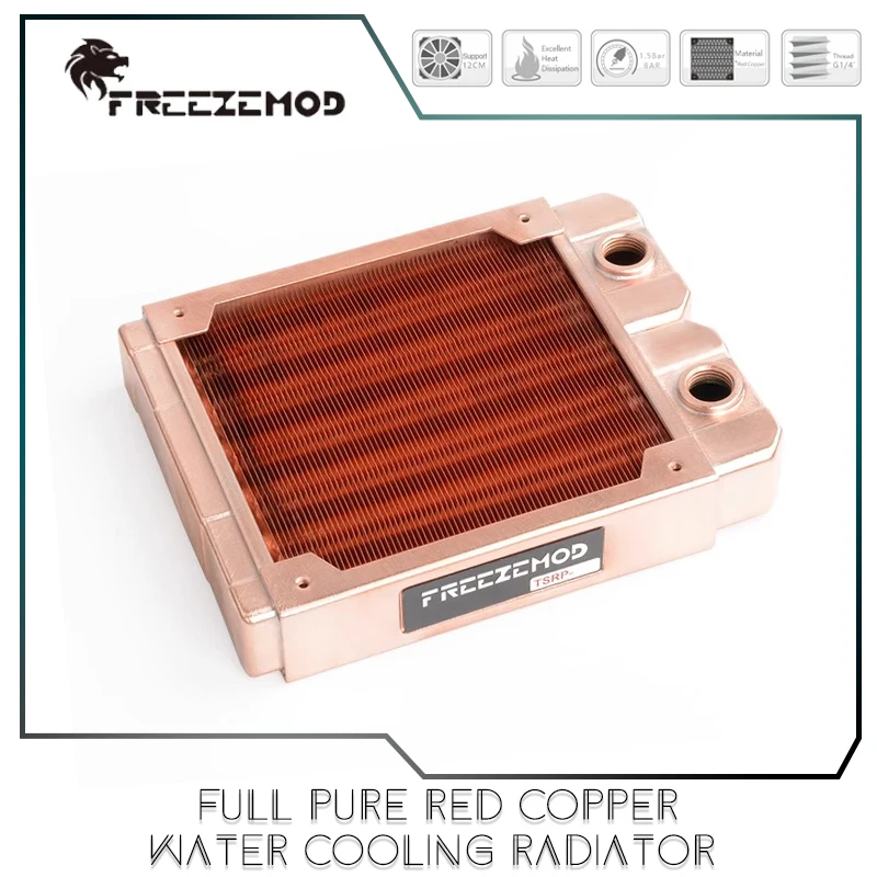 

FREEZEMOD Full Pure Red Copper Water Cooling Radiator750W TDP,29mm Thick Industrial Heat Dissipation120 WatercoolerTSRP-ZT-120TG