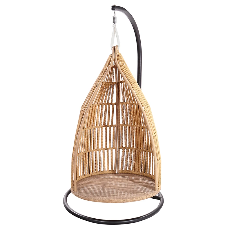 الشرفة الأمامية الخوص الأثاث المعدني في الهواء الطلق حديقة الروطان عش الطيور كرسي أرجوحة مع قوس #4