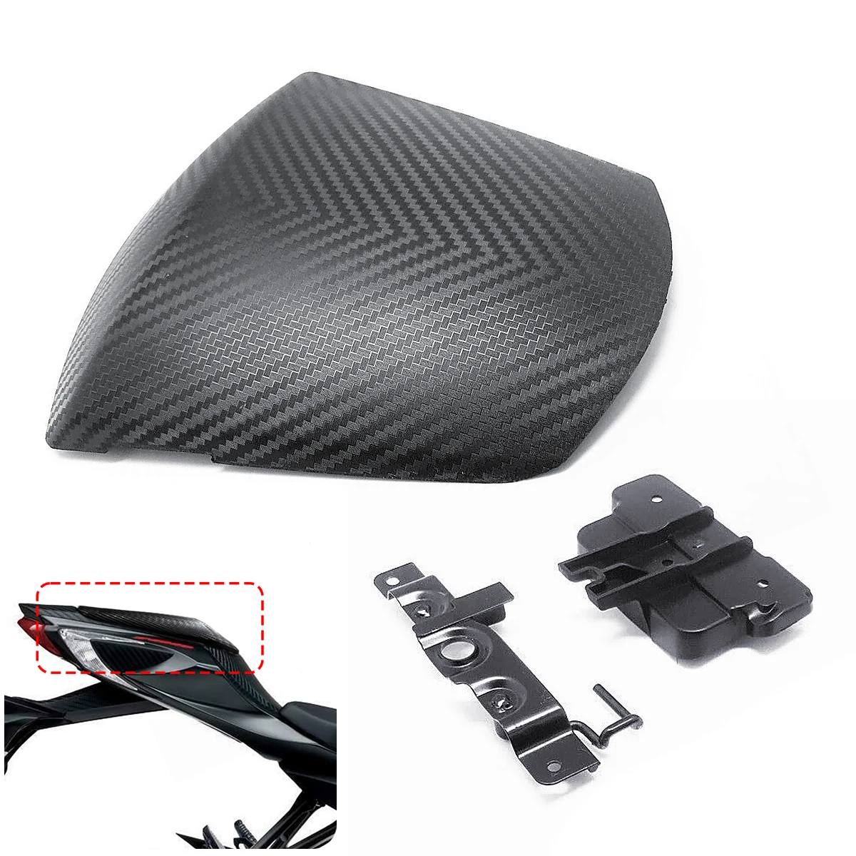 Carbon Fiber Pattern Passenger Pillion Solo Fairing Tail Cover Rear Seat Cowl for suzuki GSXR600 GSXR750 GSX-R 600 750 2011-19