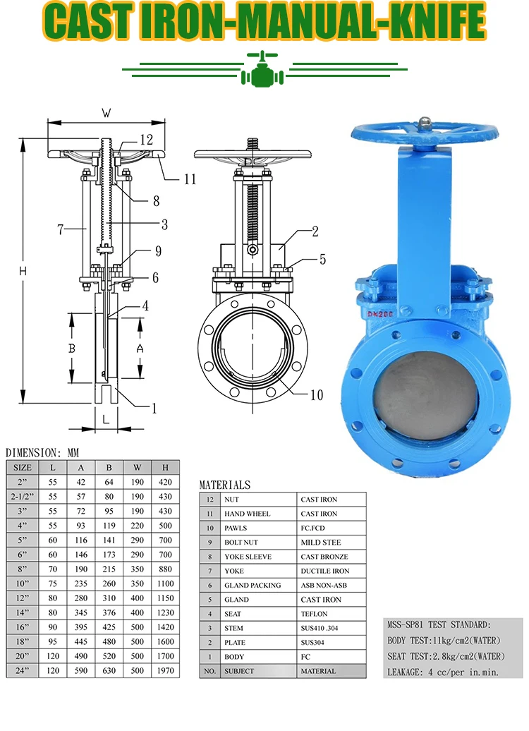 1PCS，Songo PN16 6 Inch Pneumatic Operated Knife Gate Valve Cast Steel Pneumatic Actuator Air Control Chip Lug Knife Gate Valve