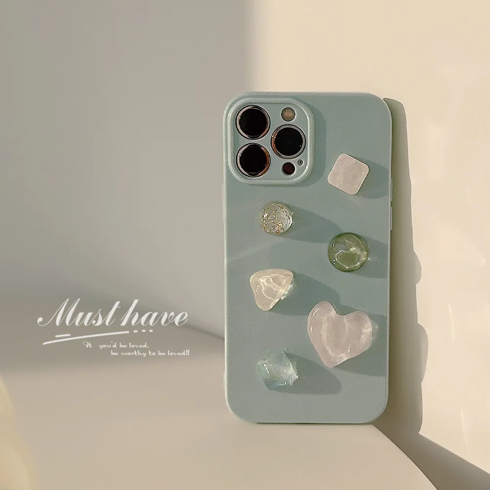 Hot selling high-end 3D gemstone phone case suitable for iPhone 15 new 14plus 11 12 13promax minimalist style beautiful fashion