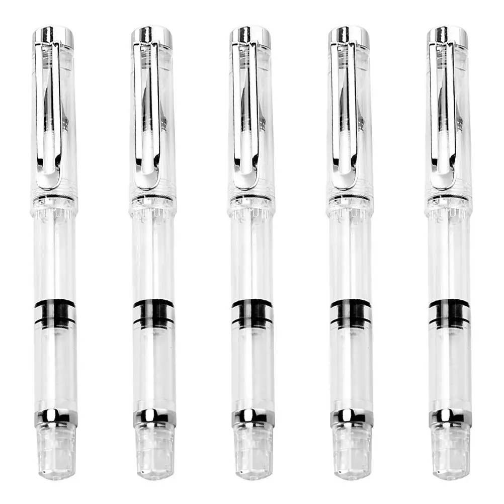 5 Pcs Aesthetic Pens Calligraphy Soft Fountain Brush Waterbrush Refillable Manual Plastic