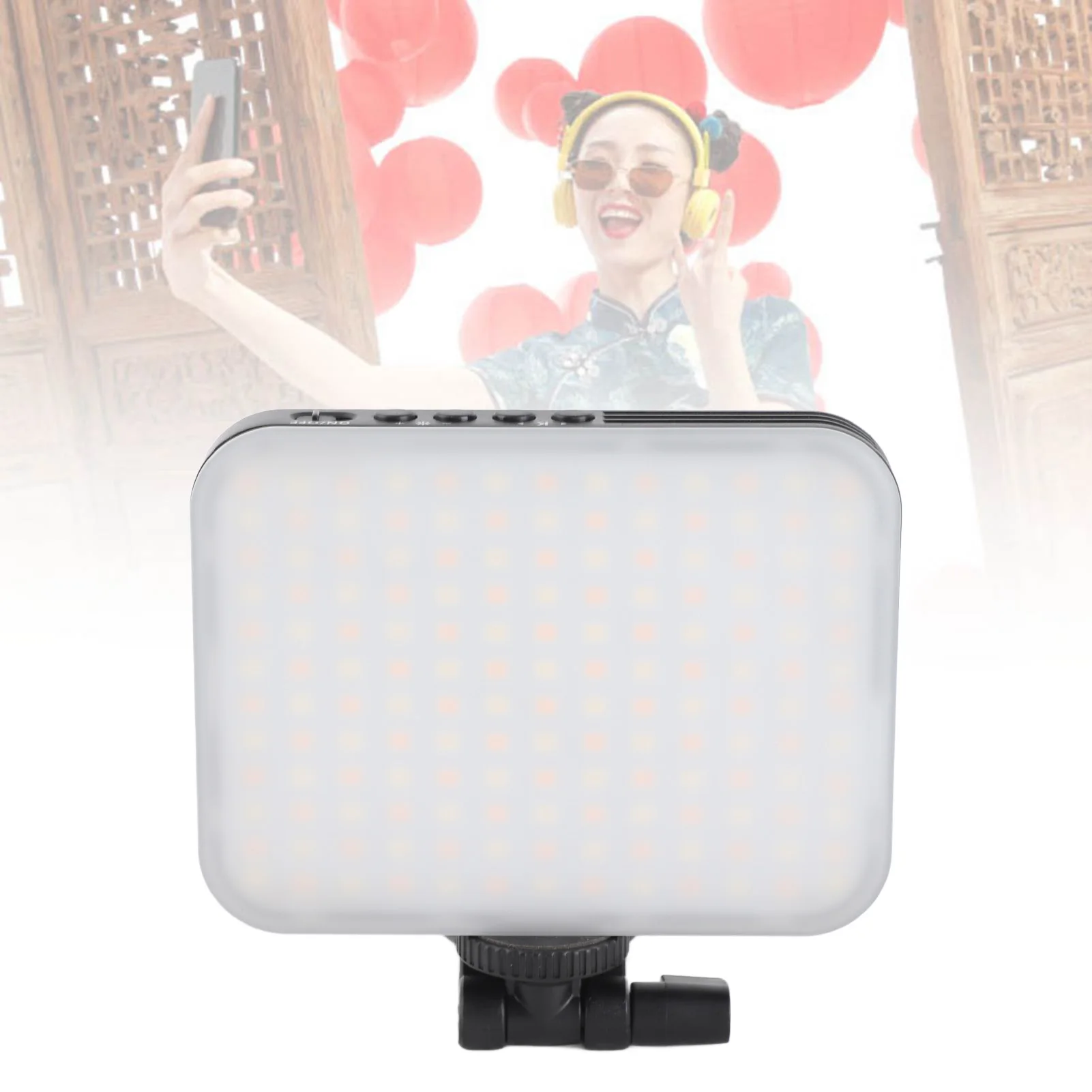 Rechargeable Video Light LED Phone Light 2500k-9000K 1/4in Screw Interface Energy Saving 5000mAh ABS 156 LED for Tablet Laptop