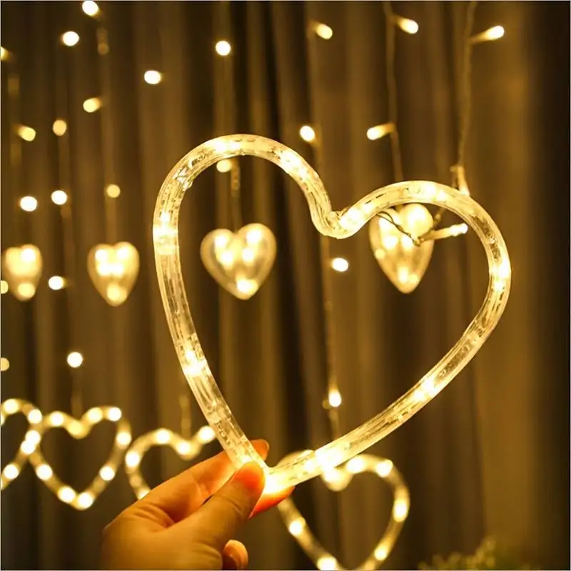 Valentine's Day Curtain Garland on The Window USB Power Fairy Lights Festoon with Remote New Year Garland love Led Lights Decor