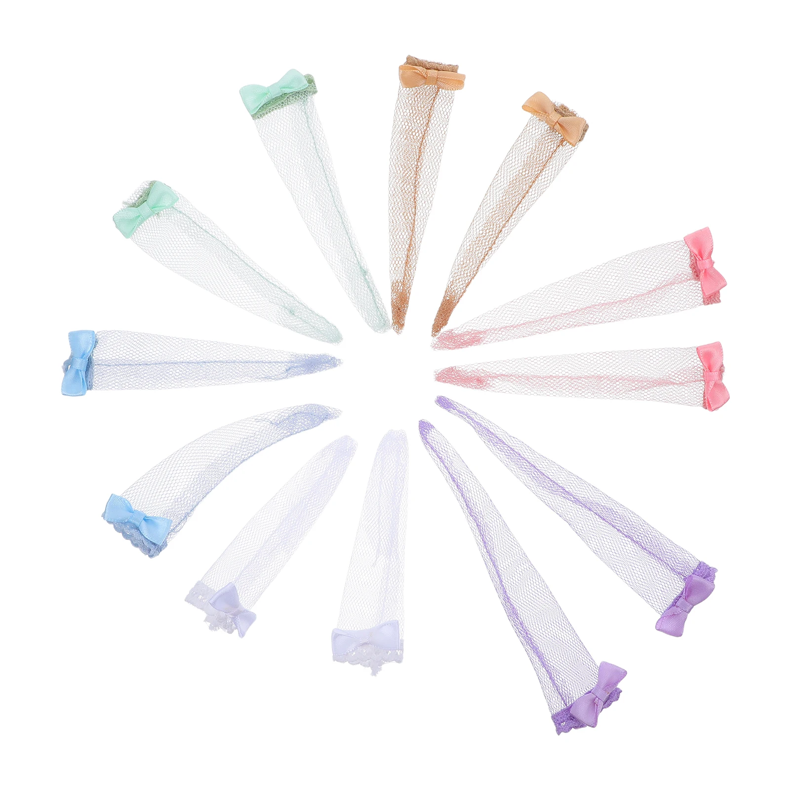 6 uds accesorios de moda medias de encaje de 30cm piezas de juguete DIY Material suave accesorios casuales legging de Navidad