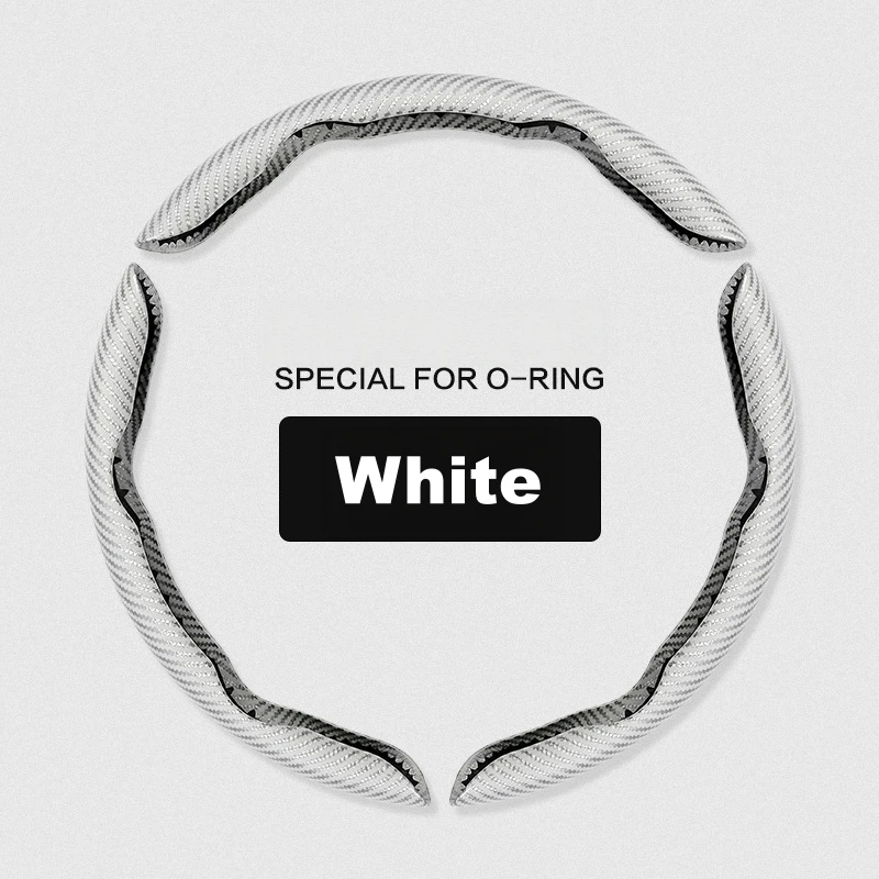 3Pcs Set Steering Wheel Cover Carbon Fiber O Ring QuickFit Anti Slip Universal Size 15 16 inch Car Interior Durable Accessories