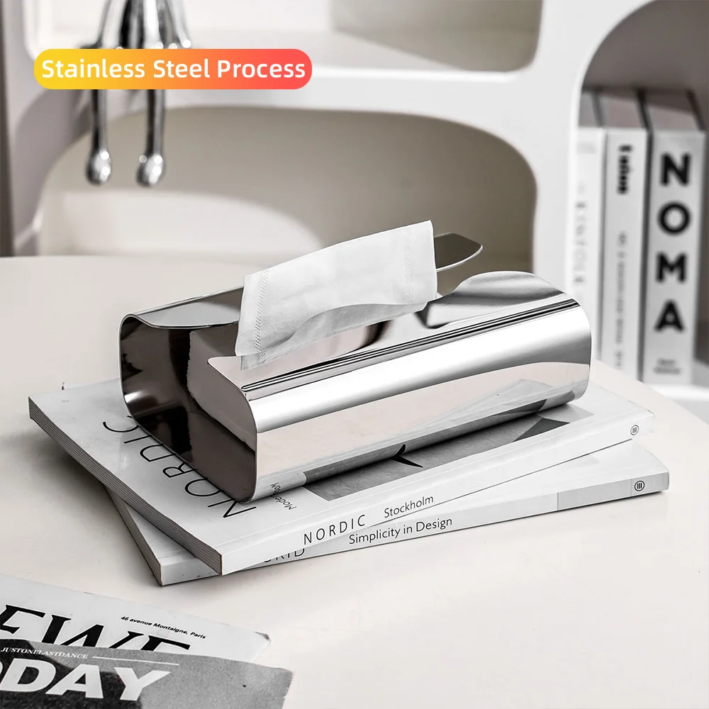 

Creative Tissue Box Stainless Steel Tissue Box European Paper Rack Creative Counter Decoration For Home Bar Eatery Coffee Hotel