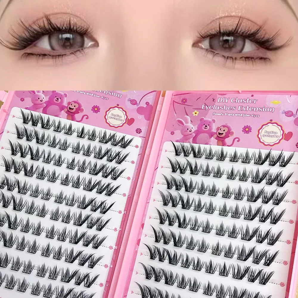 

False Eyelashes Are Can Be Directly Adhered Without Glue - 160 Clusters, Natural False Eyelashes, Glue-Free False Eyelashes