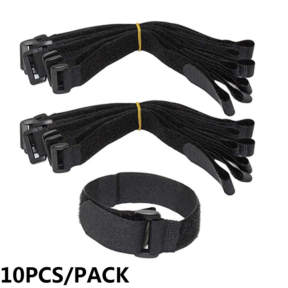 10 Pcs Reusable Fastening Bike Tie Nylon Hook & Loop 2 * 50cm Durable Multil Purpose Self-adhesive High Quality Strap Cable Tie