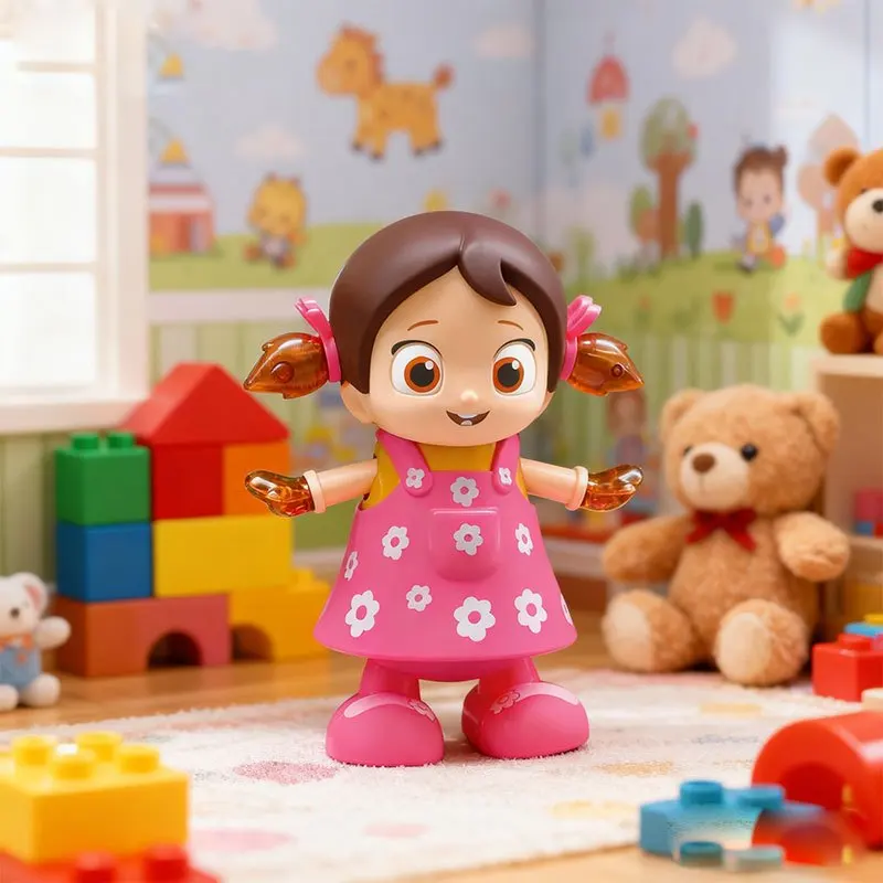 ダンシングガールアクションフィギュア：音楽と光、歌う/踊るロボット - 男の子、女の子、子供向けのクールで安いおもちゃ、クリスマスプレゼント