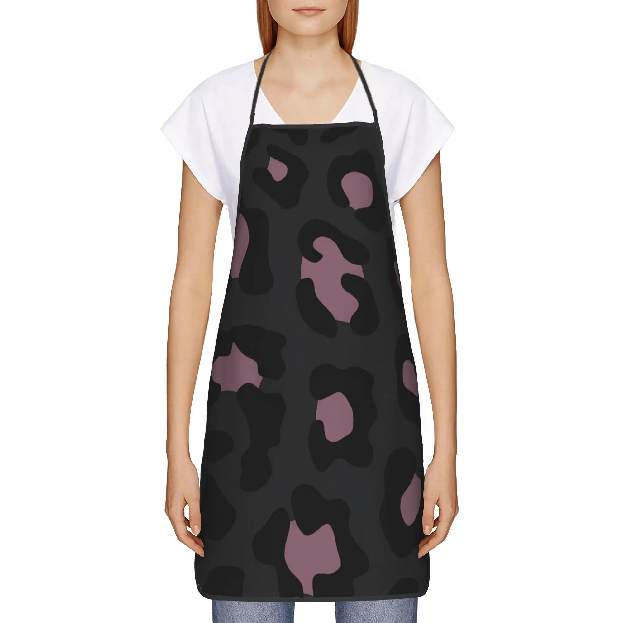 Leopard print  Apron  Cooking Manicure Kitchen Accessories Barbecue Cute Aprons without Pocket