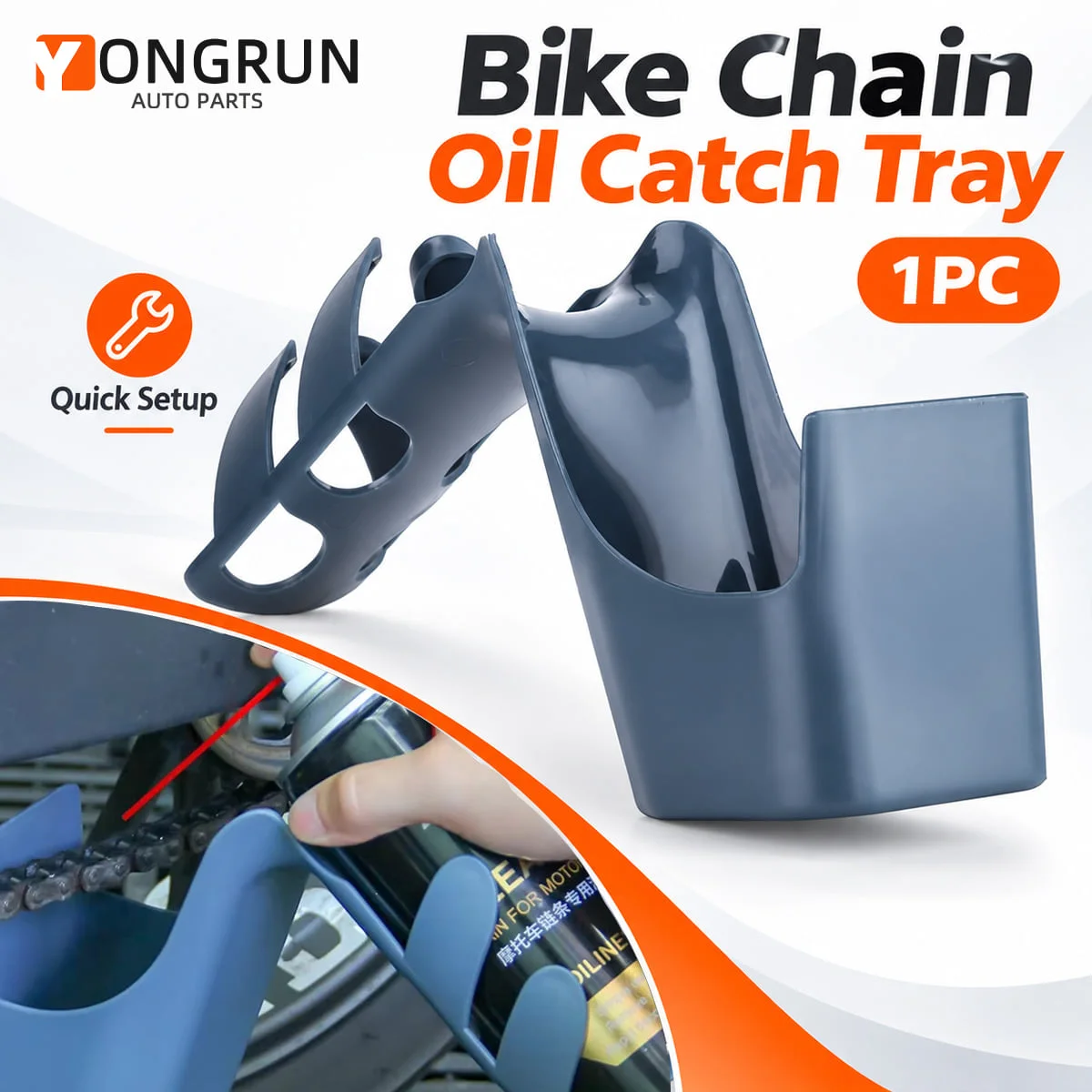 YONGRUN Bike Chain Oil Catch Tray ABS Chain Drip Collector for Cleaner Floors Simple Practical Bicycle Maintenance Tool