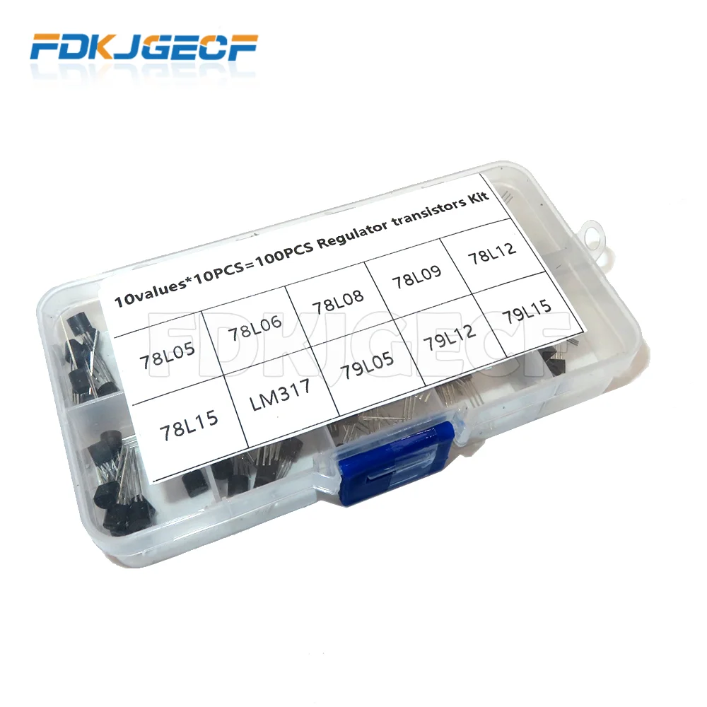 100pcs/box TO-92 Voltage regulator transistors assortment Kit 78L05 78L06 78L08 78L09 78L12 78L15 79L05 79L12 79L15 LM317