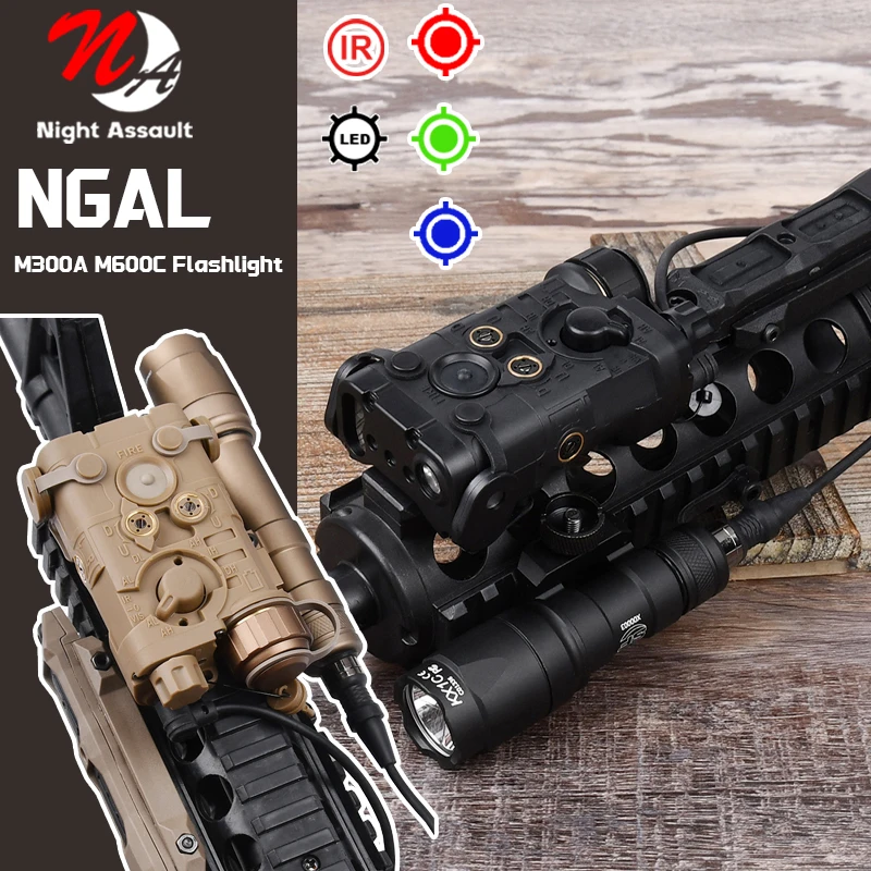 

WADSN NGAL PEQ 15 DBAL-A2 Red Green Blue IR Battery Box Surefir M300 M600 Flashlight AR15 Accessories AXON Dual Pressure Switch