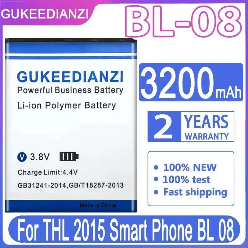 

High Performance 3200Mah For Thl 2015 Smart Phone BL 08 BL-08 Mobile Battery