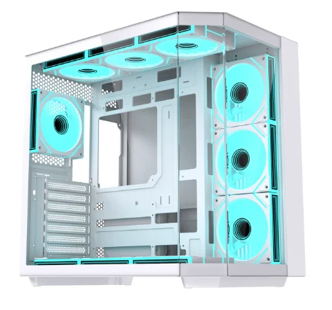 غرفة عرض البحر المنحنية ATX هيكل 360 زجاج مقسى مبرد بالماء مناسب لهيكل سطح المكتب للكمبيوتر المضيف للرياضات الإلكترونية