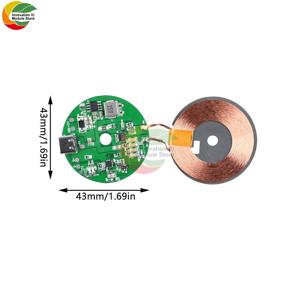 TYPE-C 20W High Power Fast Charger Wireless Charger Transmitter Module Spacer 0-10MM