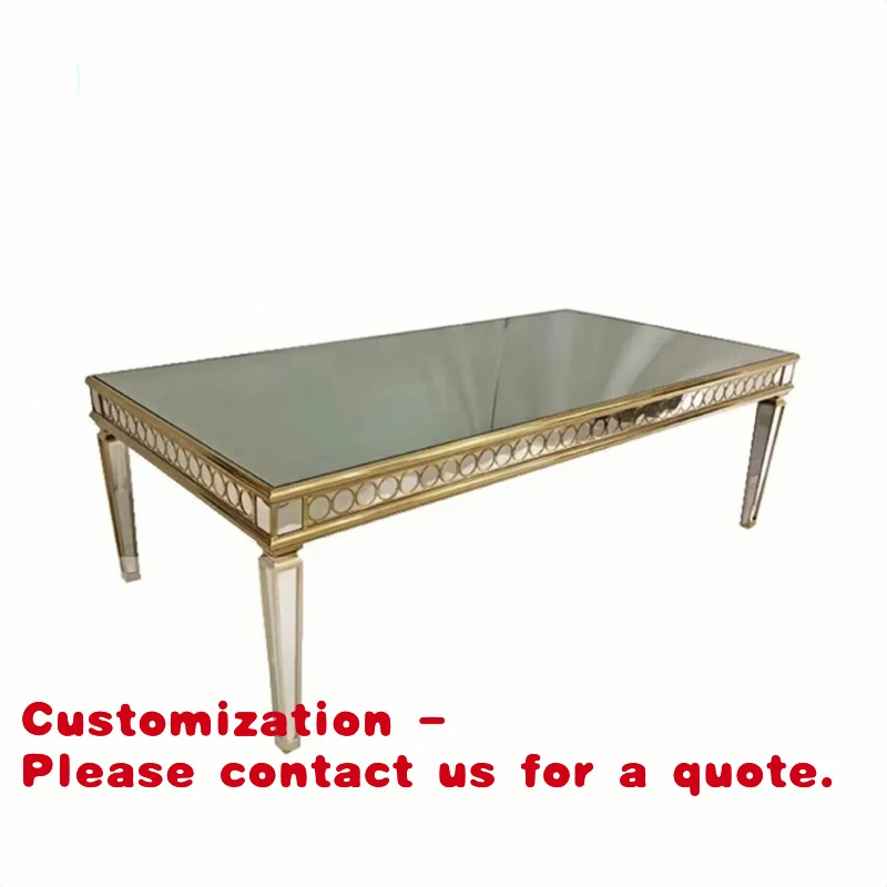

custom.Luxury Wedding Table Laser Pattern 8ft Stainless Steel Hotel Banquet Hall Event Table