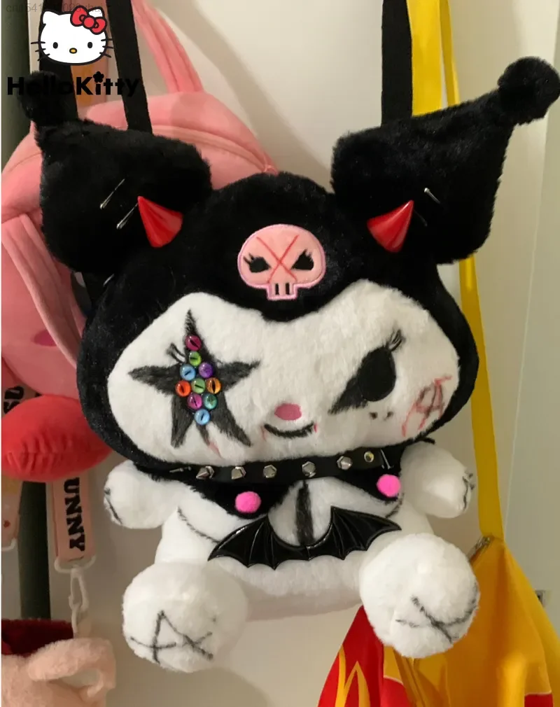 Sanrio Kuromi My Mylody Y2K gotycki plecak dla lalek Yk2 ręcznie rysowany Diablo zabawny Punk japoński stylowy estetyczny rok 2000s torby dziewczęce