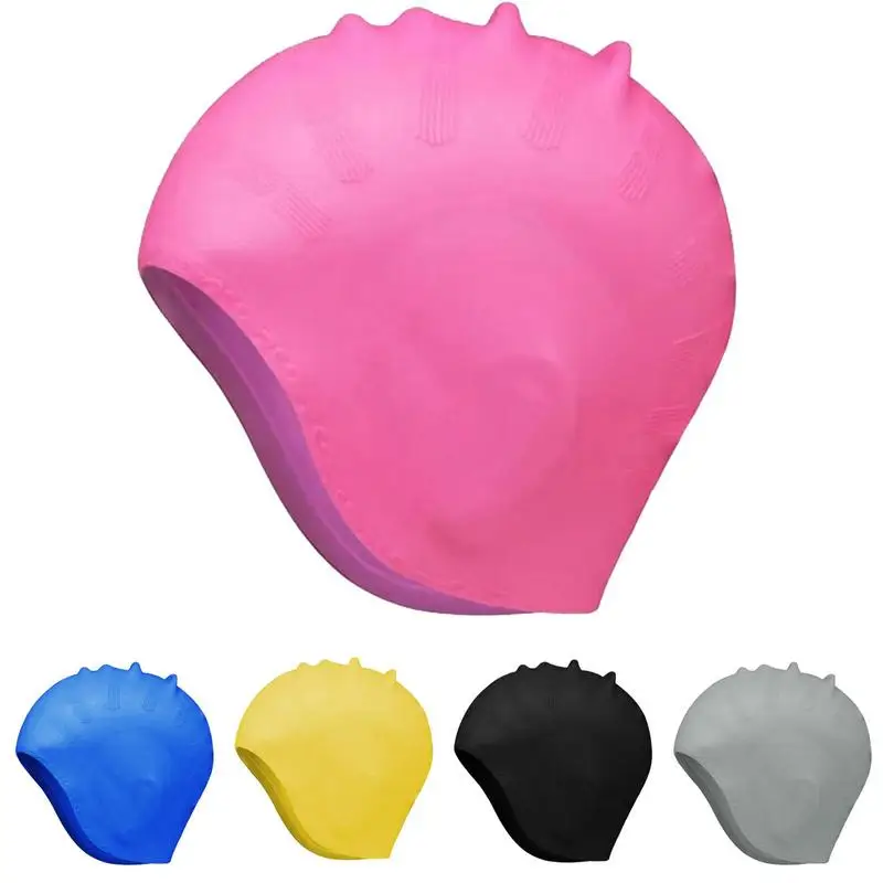 Silicone Extra Large Swimming Caps For Long Hair Braid Waterproof Women Men Ladies African Over Size Huge