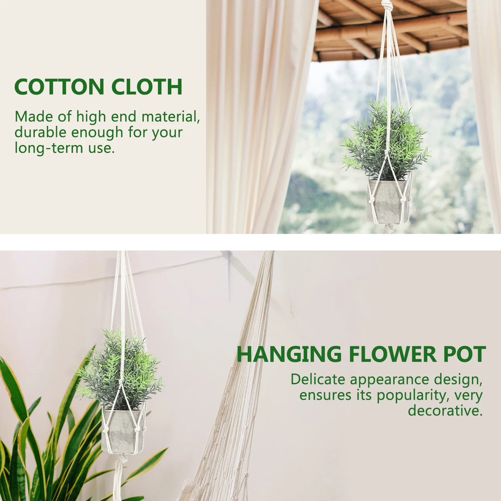 

4 Pcs Plant Hangers Indoor Macrame Hanging Flower Pot Planter Wall Decor Bohemian Style Home Decoration St for Plants
