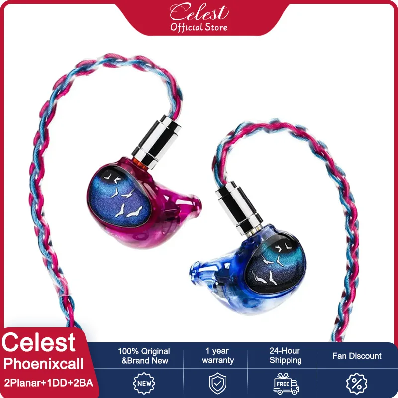 

Kinera Celest Phoenixcall 1DD+2BA+2 PFD IEM Monitors In Ear Earphone 5N Wired Headphones With 0.78 2pin Cable 3.5mm/4.4mm Plug