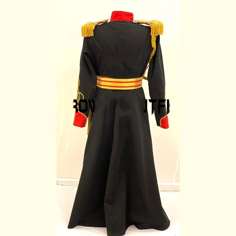 Cosplaydiy General Military Hussar Tailcoat Wedding full length coat The Ballet Musical Soldier Costume Medieval Military suit