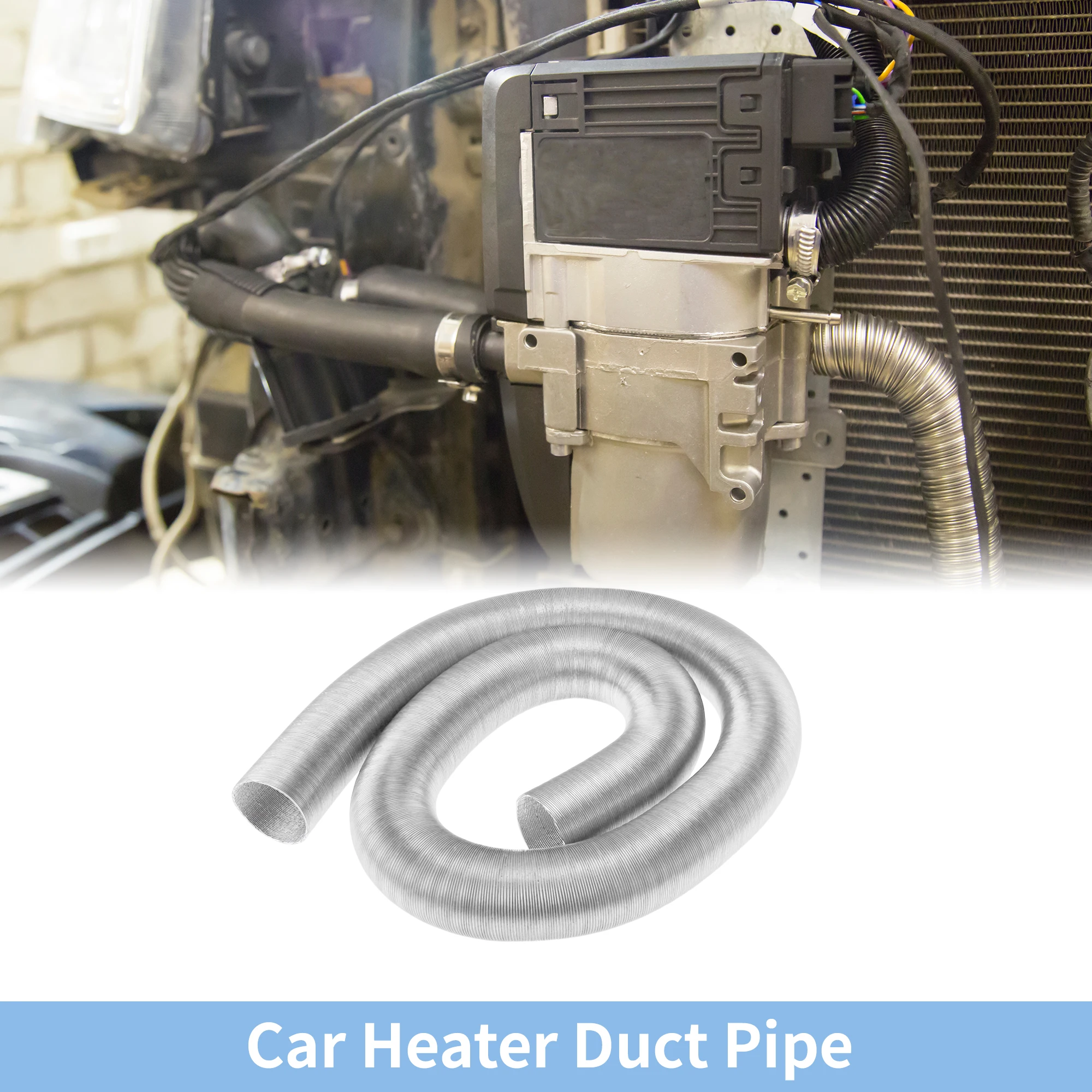 

UXCELL 60 мм диаметр 300 см автомобильный обогреватель воздуховод шланг теплого воздуха для дизельного обогревателя серебристого тона