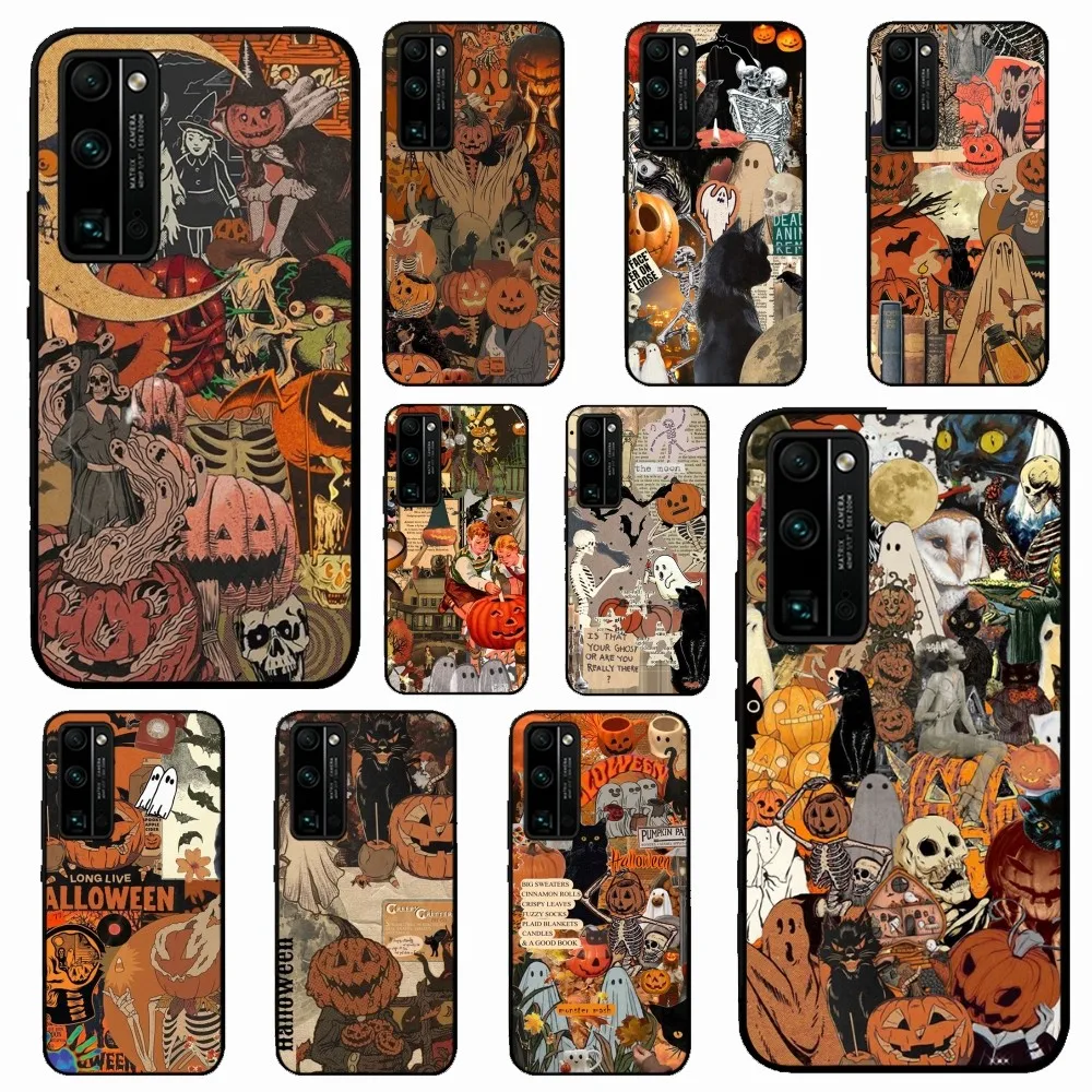 October Fall Halloween Spooky Pumpkin Phone Case For Huawei Honor 10 lite 9 20 7A pro 9X pro 30 pro 50 pro 60 pro 70 pro plus