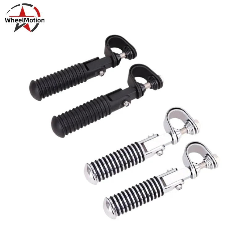 repose-pieds-de-moto-noirs-argent-2-pieces-1-125-barre-de-securite-d'autoroute-pedale-de-serrage-de-protection-pour-harley-davidson-chopper