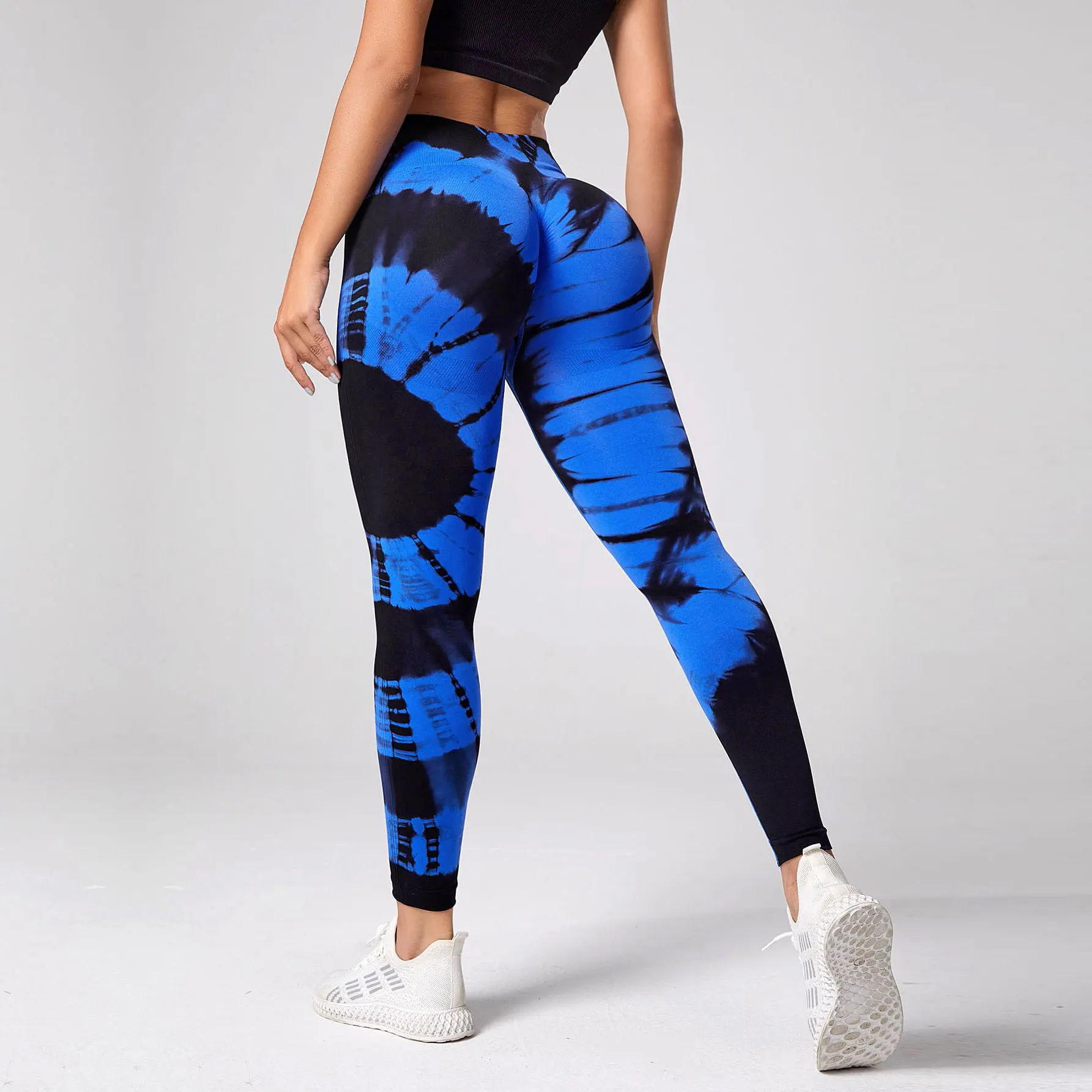 Legging Tie-Dye wanita, Legging olahraga tanpa kelim untuk Fitness Gym Wear Legging pinggang tinggi latihan ketat celana Push Up