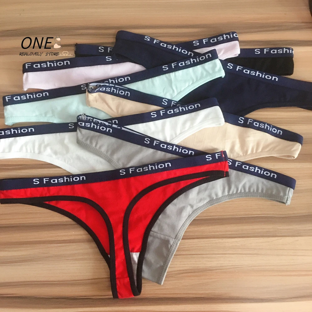 Sporty Style Cotton Thong Panties Women Fashion Letter Underwear Female Soft Comfortable G String Sexy Lingerie Femme Underpants