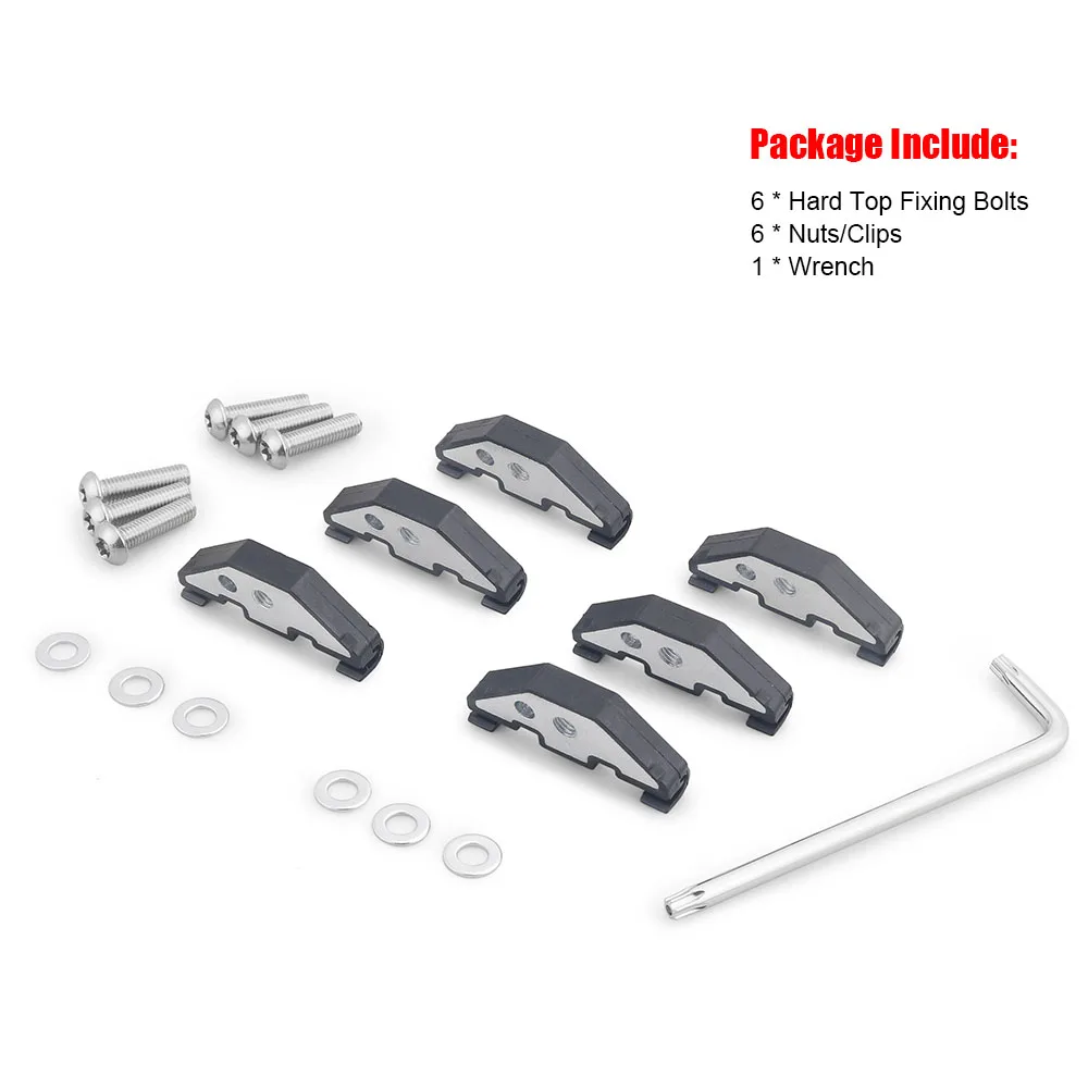 Hard Top Retainer Nut with Clip Fits for Jeep Wrangler JK JKU 07-18 Quick Removal Hard Top Hardware Kit