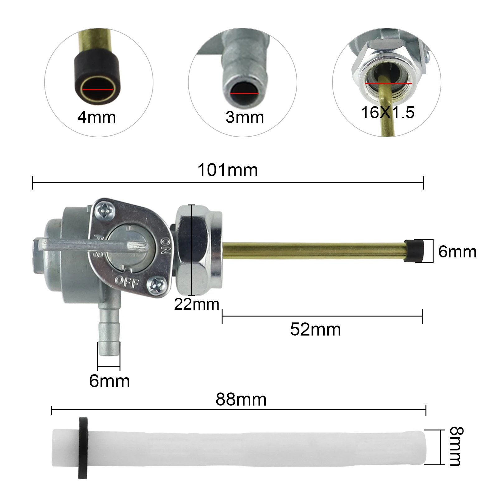 M16 Motorcycle Fuel Tank Switch Cock Tap Valve Petcock for Honda CB400 CB550 CB750 CB900 CX500 CX500C CM400 Petcock Fuel Switch