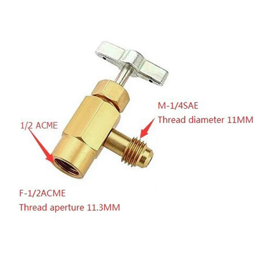 R134A Self-Sealing Bottle Opener Adapter Tap With R134A Adapter 1/4 SAE Refrigerant Can Bottle Tap Opener Brass Refrigerant