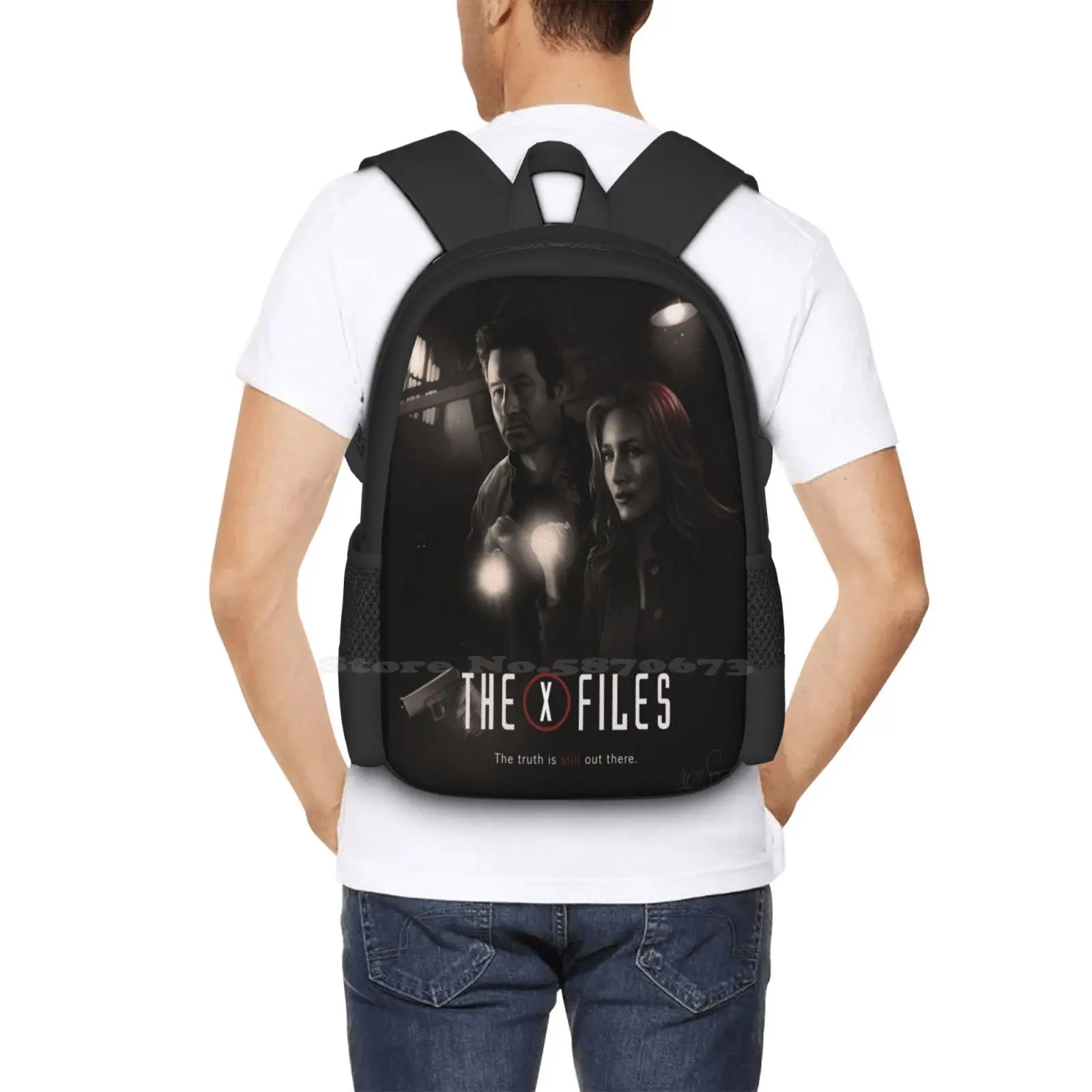 The x-files Poster S11 N ° 2 mochila para hombres, mujeres, niñas, adolescentes, The X Files, FFC, Gillian, Anderson, David Duchovny