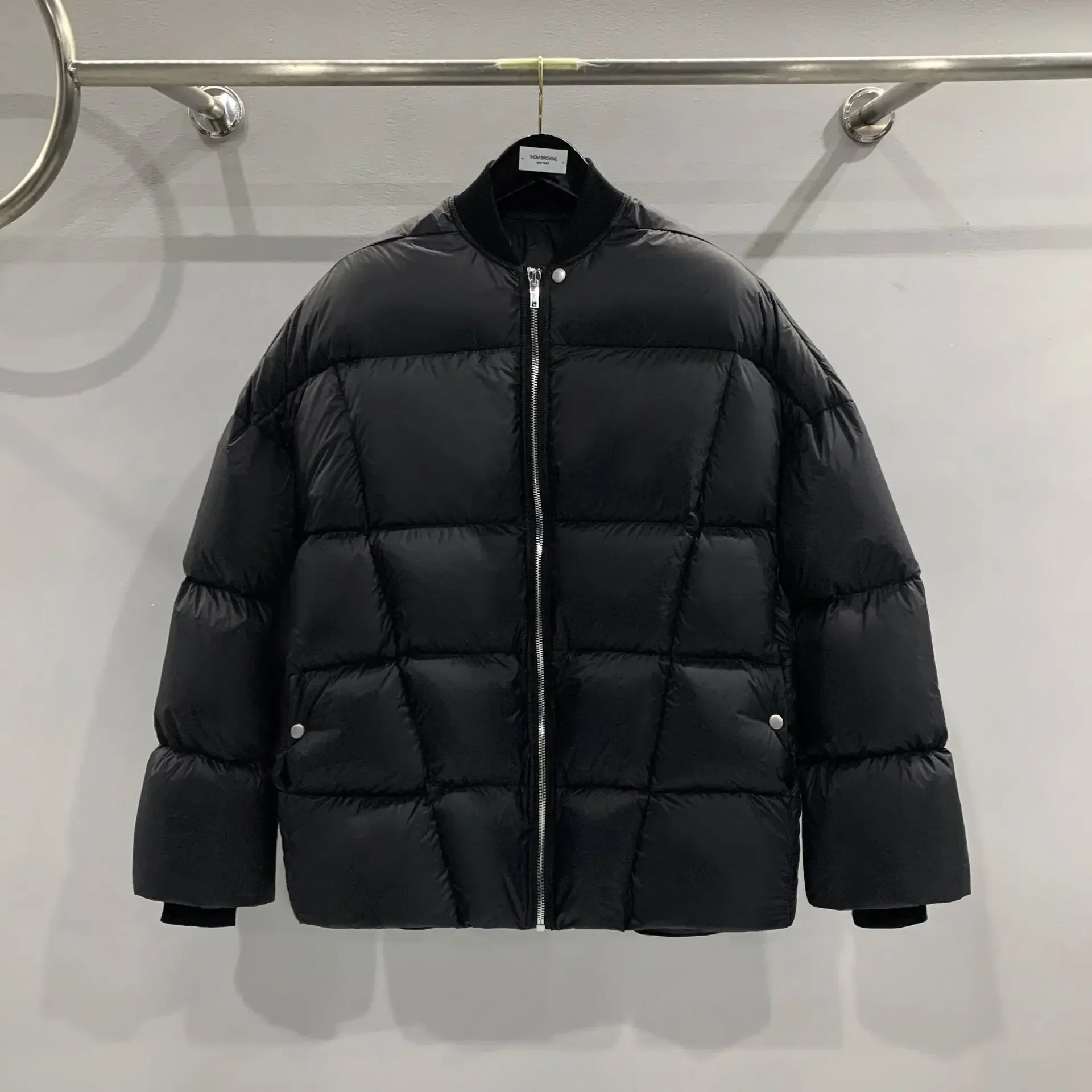 24FW inverno nuovo In Rick piumino Harajuku Owens cappotto High Street Baggy Stand Collar cappotti Streetwear piumino d'oca RO giacche