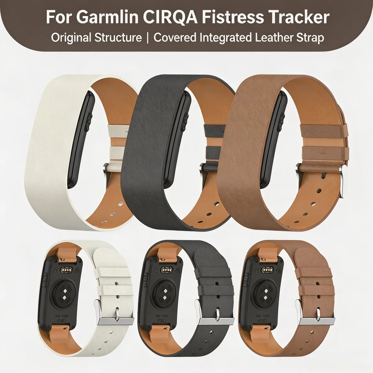 Image of Garmin CIRQA Armband Kompatibles Lederarmband Weich Bequem Schnellverschluss Integrierte Originalabdeckung Modell