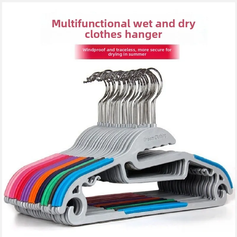 10PCS Heavy-duty Windproof Clothes Hanger, Non-slip Non-trace Plastic Rack,Multi-use for Garment Drying and Apparel Shop Display