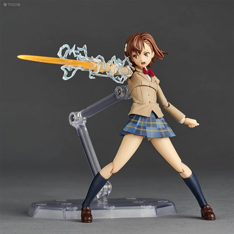 Kaiyodo Original AMAZING YAMAGUCHI Mikoto Misaka 140mm Anime Figures Toy for Boys Christmas Gift Collectible Model Ornaments
