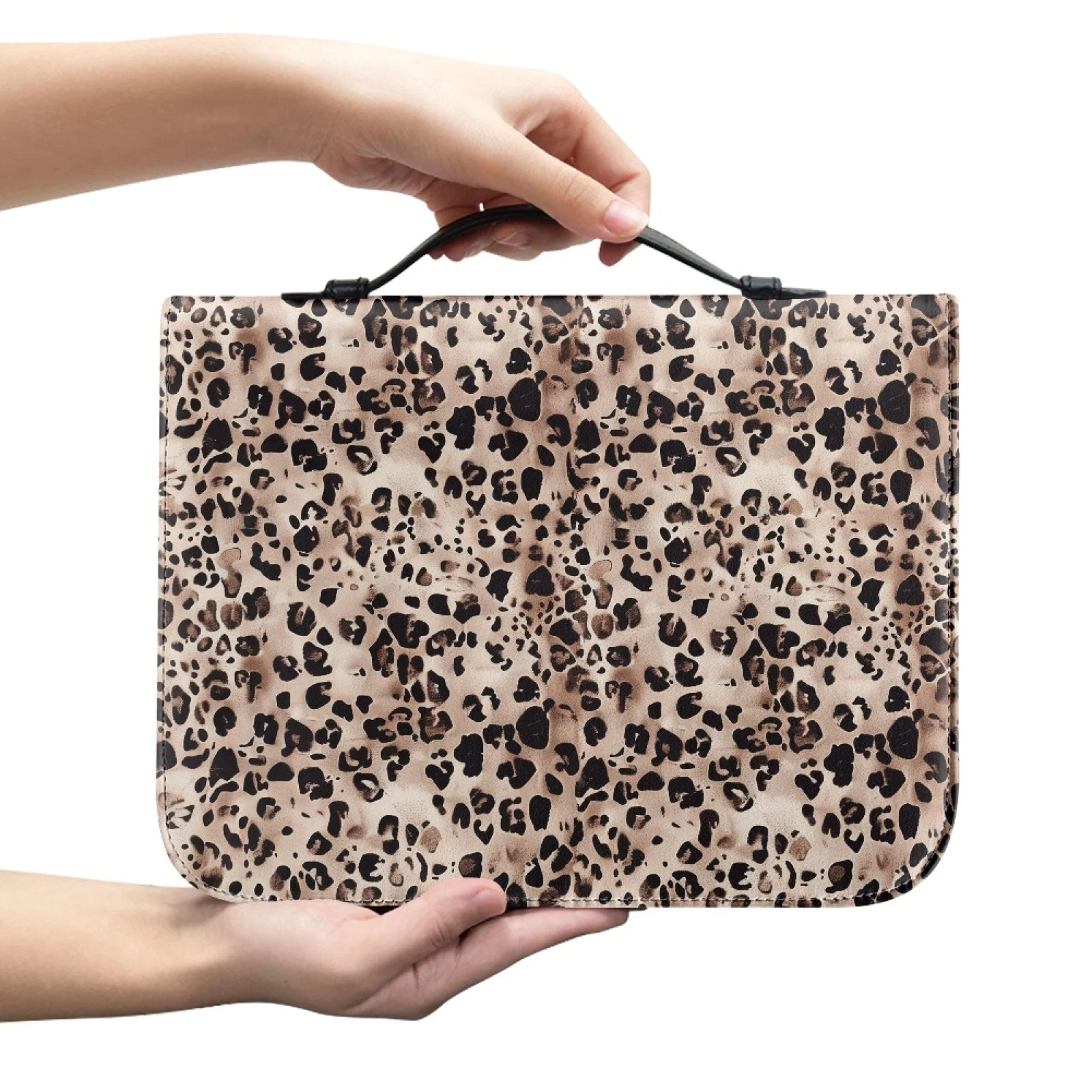 PENSTROLL Leopard Print Portable Church Bible Bag for Men Zippered Book Carrying Bag 2026 Collection