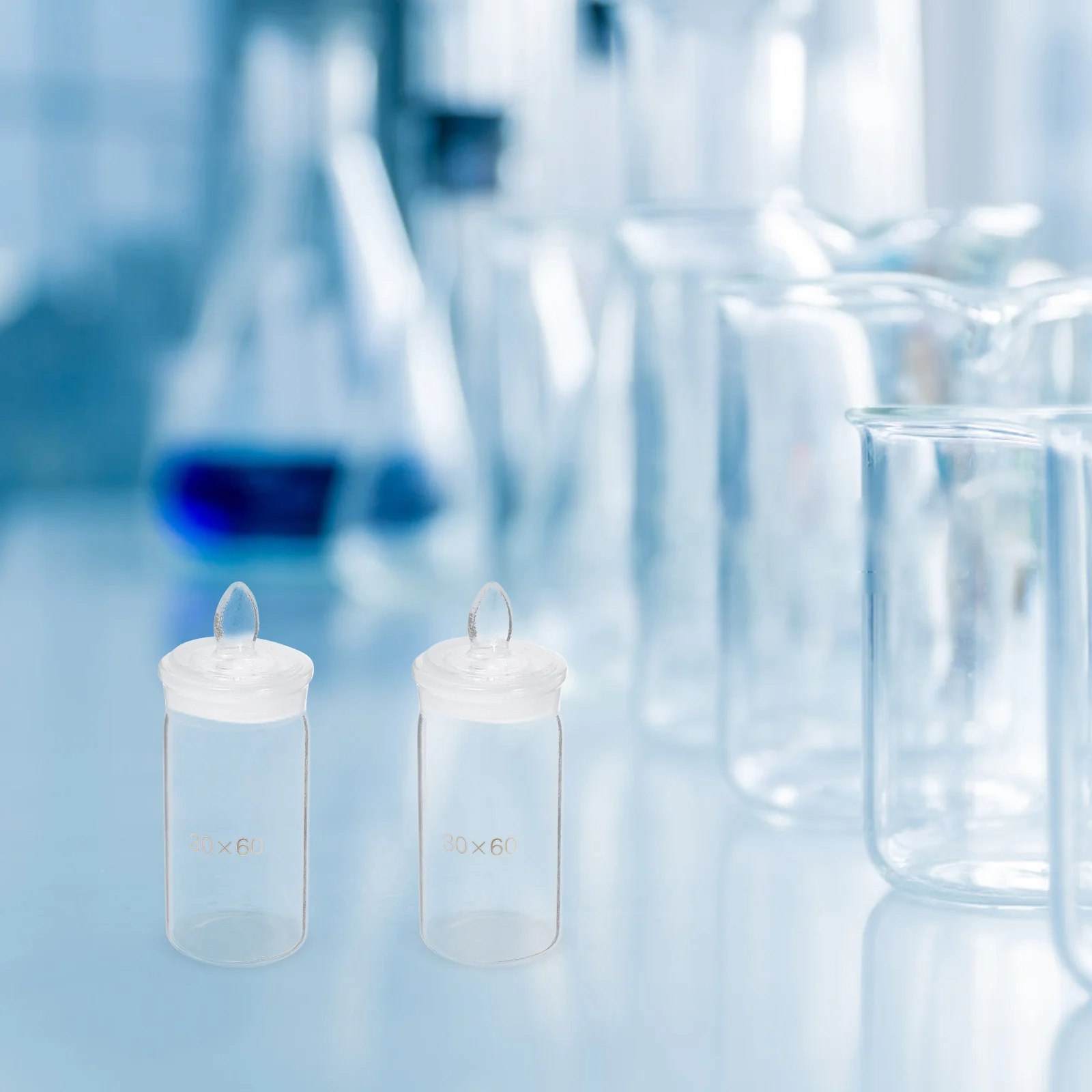 

2 Pcs Small Weighing Lab Dispensing Bottles Chemistry Laboratory Glass Sampling Dropping
