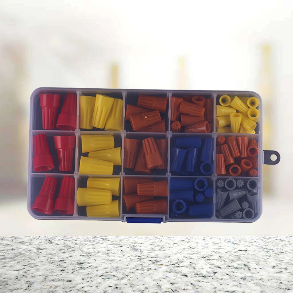 

102pcs Press Line Cap Wire Connector Terminals Screw-Type Terminal Cap Reusable Insulation Anti-Corrosion Electrical Wiring Home
