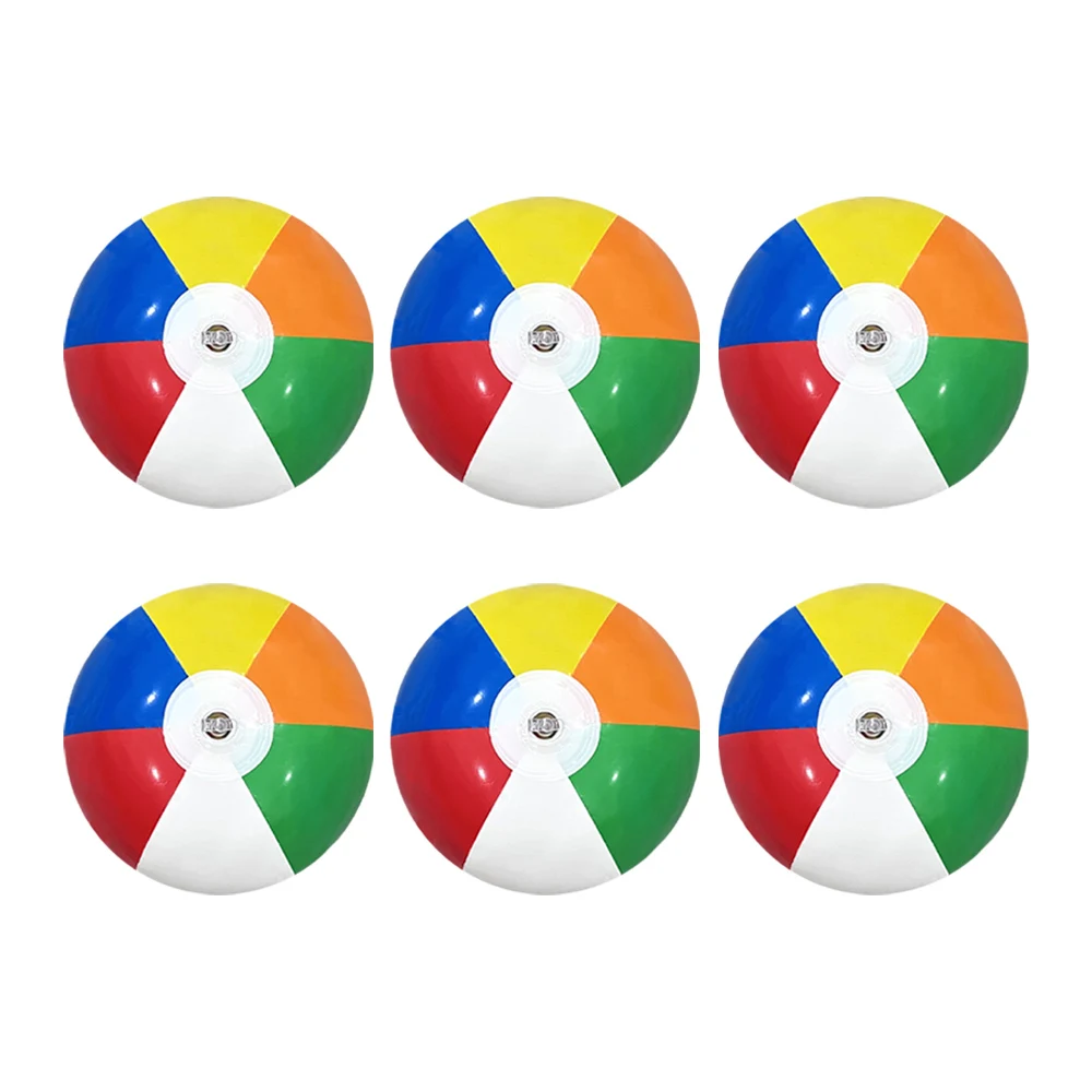 6pcs Colorful Inflatable Beach Ball Summer Holiday Swimming Pool Party Game Ball Set