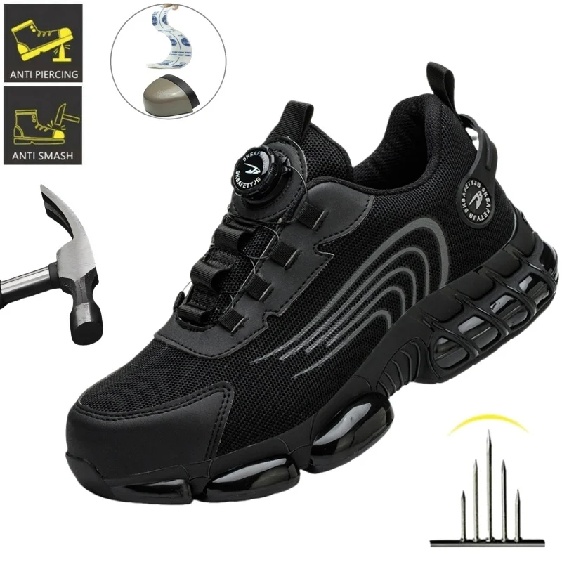

Breathable Work Safety Shoes,Labor Shoes With Steel Toe Smash-proof,Men Working Shoes Women Non-slip Lightweight Safety Boots