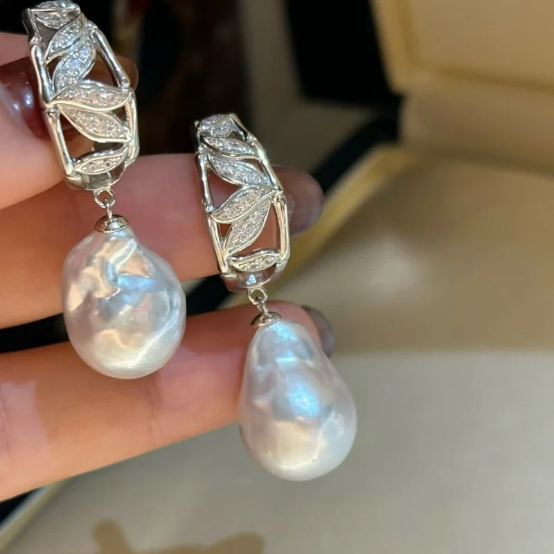 

Серьги-капли из стерлингового серебра 925 пробы SGARIT, 100% натуральный пресноводный жемчуг в стиле барокко, INS, ювелирные изделия, подарок для женщин, 13,5 мм