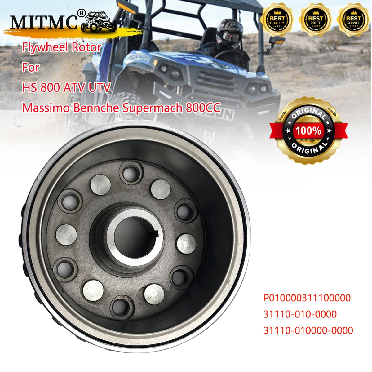 Original Flywheel Rotor For HS Strike Sector HS800 Forge Tacton Massimo MSU T-Boss Bennche Supermach Qlink Renli 800 ATV UTV view 6