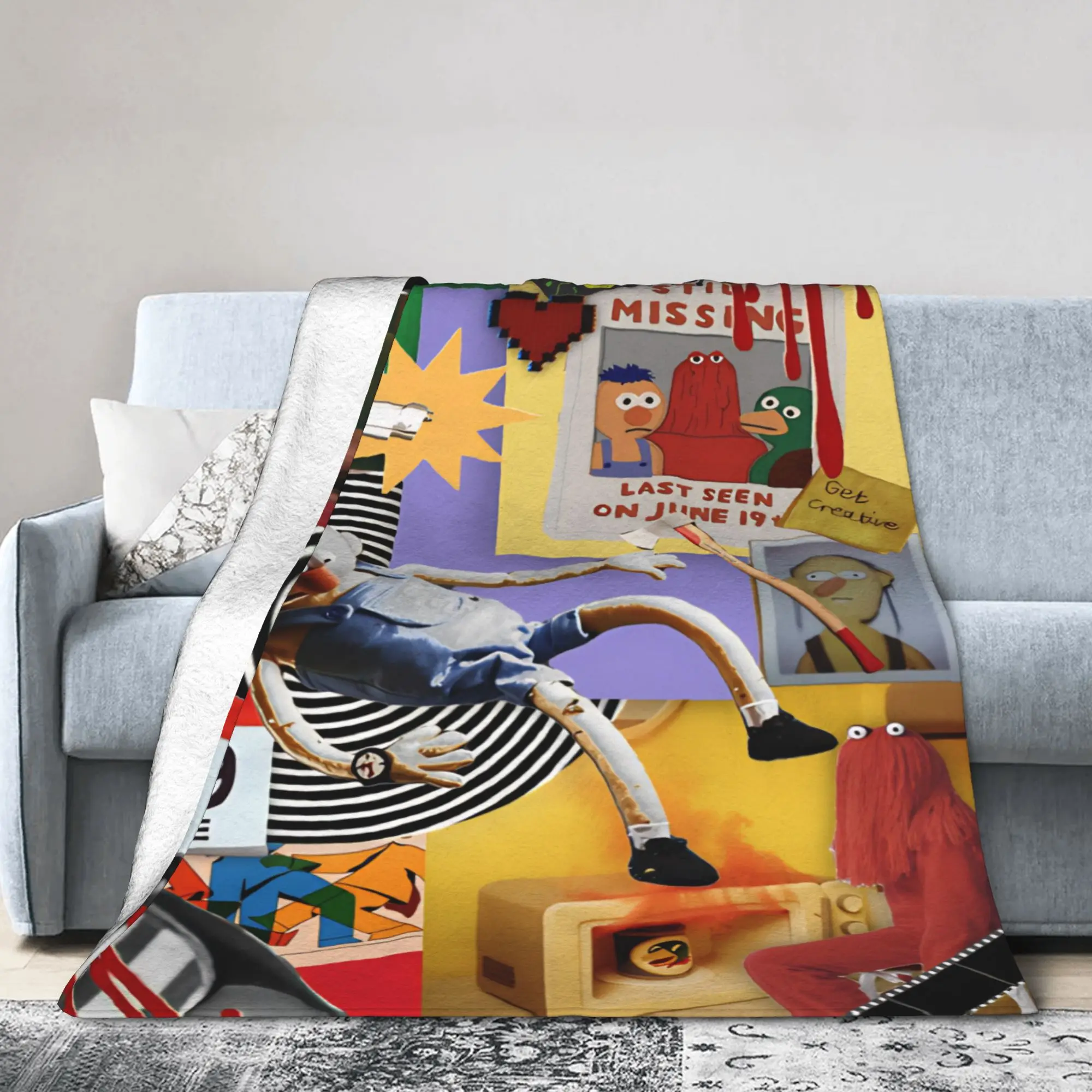 Don't Hug Me I'm Scared Blankets Lightweight Thin Velvet Cute Gifts  Throw Blanket Quilt